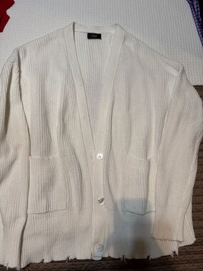 Vici Ribbed Button-Front Cardigan by large